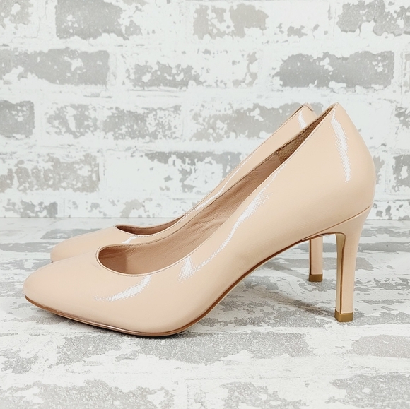 Cole Haan Shoes - New Cole Haan  Gabbie   Patent Leather Cream Almond Toe Pumps I715